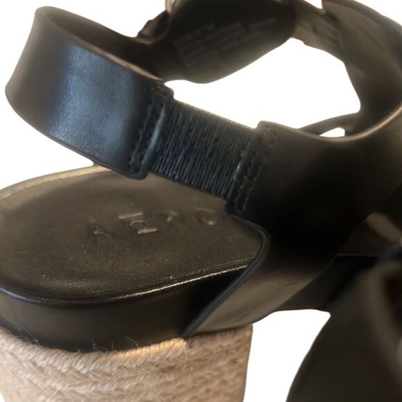 Aerosoles Chatham Black Leather Woven Block Heel Platform Sandals Size 8 - Picture 9 of 13
